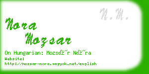 nora mozsar business card